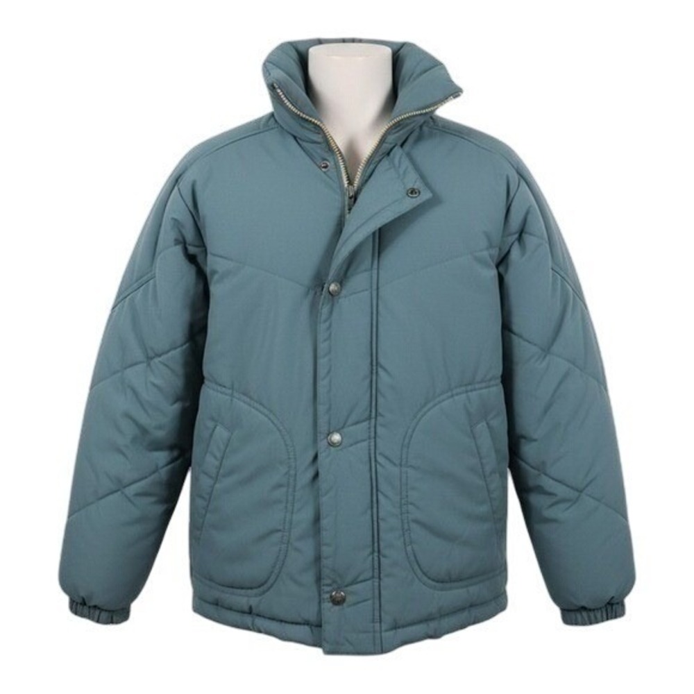 Yukon Trails Mens Vintage 80s Puffer Jacket L Teal Plaid Lined Vintage